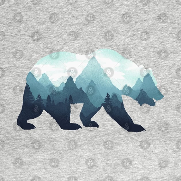 Dramabite Bear Double Exposure Grizzly Surreal Wildlife Animal by dramabite